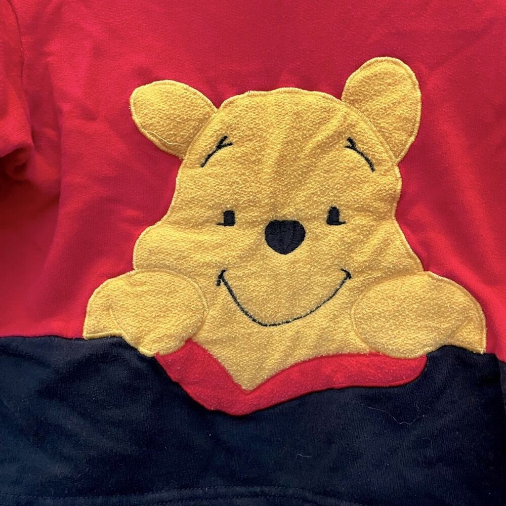 Vintage Winnie the Pooh Hoodie Red Yellow Black 90s Y2K Disneycore Toddler 2T - Picture 2 of 6